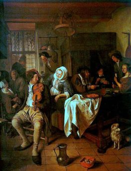 Steen, Inn with Violinist &amp; Card Players 1665-68